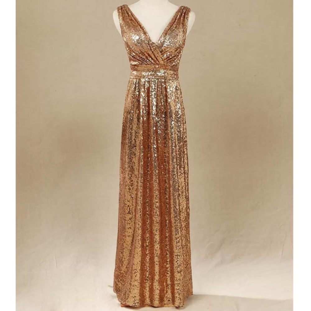 Full SEQUIN bridesmaid dress brown